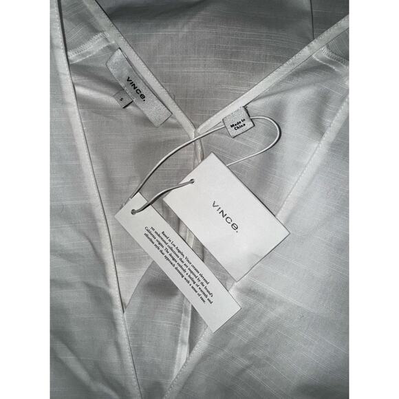 VINCE Cutout Slub Cotton‎ Midi Dress in White  size Small - Picture 6 of 9